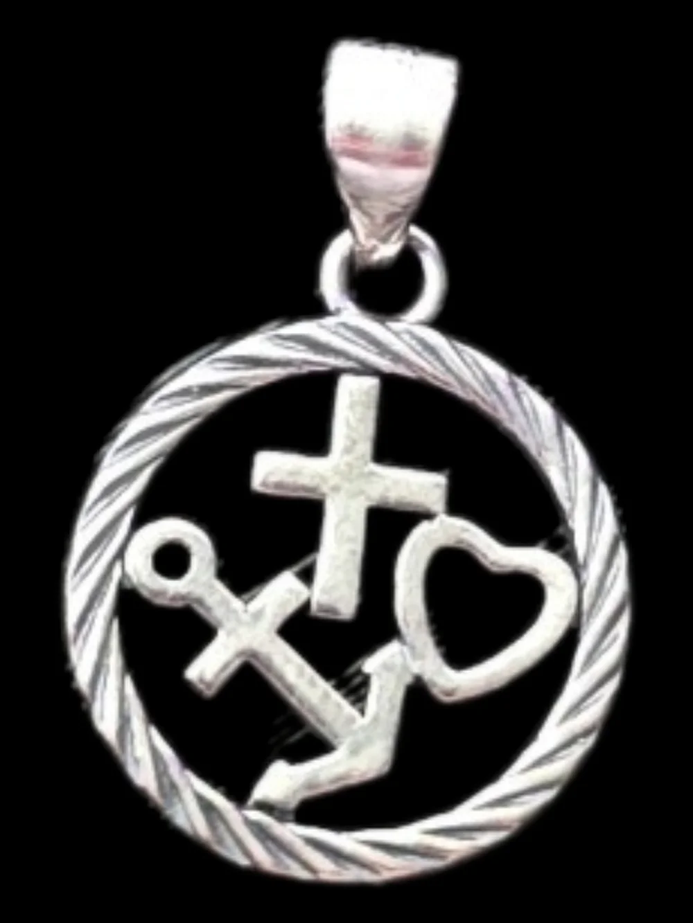 Faith, Hope & Love Silver Pendant Necklace - Silver
